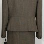 NWT TAHARI Brown White Mini Check Skirt Suit 16