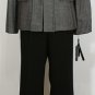 NWT TAHARI Black White Woven Wool Jacket Pant Suit 16