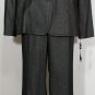 NWT TAHARI Black Silver Herringbone Stretch Belt Pant Suit 16