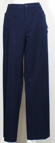 NWT RALPH LAUREN Navy Stretch Cotton Twill Straight Leg Pants 20W Slimming Fit