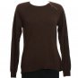 NWT RALPH LAUREN Brown Wool Cashmere Zip Shoulder Sweater L