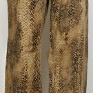 NWT RALPH LAUREN Brown Python Stretch Slim Ankle Jeans 14W Slimming Fit