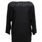 NWT RALPH LAUREN Black Wool Pointelle Trim Kimono Sleeve Sweater XL