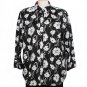 NWT RALPH LAUREN Black White Floral Cotton Sateen Shirt Top 1X