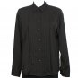 NWT RALPH LAUREN Black Washed Stretch Satin Pintuck Pleat Top M