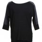 NWT RALPH LAUREN Black Stretch Viscose Jersey Satin Dolman Sleeve Top L