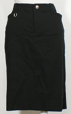 NWT RALPH LAUREN Black Stretch Twill Pencil Skirt 10 Equestrian Stirrup Charm