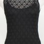 NWT RALPH LAUREN Black Stretch Diamond Lace Shell Top L