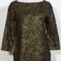 NWT RALPH LAUREN Black Gold Cotton Knit Paisley Top L