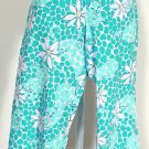NWT LILLY PULITZER White Blue Liza Capri Pants Leopard Lounge 2