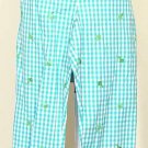 NWT LILLY PULITZER Blue Capri Pants Ice Cream Cones 6 Sloanes Embroidery