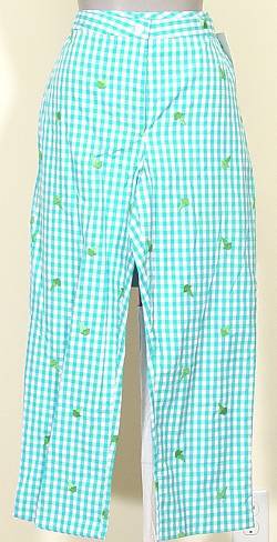 NWT LILLY PULITZER Blue Capri Pants Ice Cream Cones 6 Sloanes Embroidery