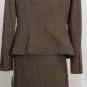 NWT ANNE KLEIN Espresso Brown Str Twill Skirt Suit 12