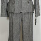 NWT ANNE KLEIN Charcoal Tweed Flared Pant Suit 12P