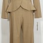 NWT ANNE KLEIN Camel Stretch Wool Peplum Pant Suit 12P