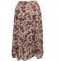 NWT ANNE KLEIN Beige Red Floral Silk Godet Skirt 18W