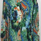 NWT ALBERTO MAKALI Green Crinkle Pleat Animal Top 3X