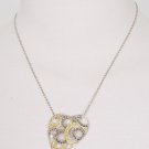 NEW JUDITH JACK Silver Gold Marcasite Heart Neckace