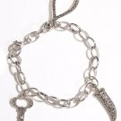 NEW JUDITH JACK Marcasite Key Wishbone Charm Bracelet