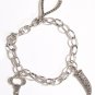 NEW JUDITH JACK Marcasite Key Wishbone Charm Bracelet