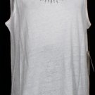 NWT EILEEN FISHER White Linen Jersey Sequin Tank XL Top