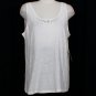NWT EILEEN FISHER White Linen Jersey Sequin Tank XL Top