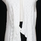 NWT EILEEN FISHER White Cotton Nubble Vest XS Shaped Cascading