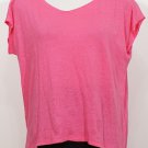 NWT EILEEN FISHER Ultra Pink Linen Jersey Box Top L