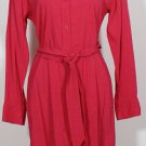 NWT EILEEN FISHER Rhubarb Str Viscose Linen Shirt Dress M Belted