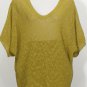 NWT EILEEN FISHER Greengold Melange Linen Grain Oval Sweater L