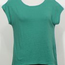 NWT EILEEN FISHER Emerald Linen Jersey Wide Neck Top XS
