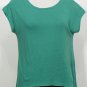 NWT EILEEN FISHER Emerald Linen Jersey Wide Neck Top XS