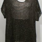 NWT EILEEN FISHER Charcoal Cotton Linen Sparkle Mesh Tunic Top M