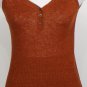 NWT EILEEN FISHER Cayenne Linen Rib Henley Shell M