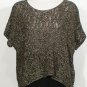 NWT EILEEN FISHER Bronze Gray Wrapped Sparkle Jacquard Top S Linen Cotton