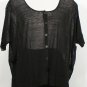 NWT EILEEN FISHER Black Sheer Hemp Boxy Cardigan M