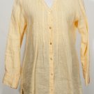 NWT EILEEN FISHER Apricot Linen Pintuck Long Top M