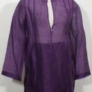NWT EILEEN FISHER African Violet Tissue Linen Silk Long Top XS