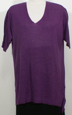 NWT EILEEN FISHER African Violet Fine Linen Silk Tunic Top S