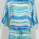 NWT RALPH LAUREN Watercolor Stripe Crepe Belted Tunic Top 2X