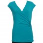 NWT RALPH LAUREN Turquoise Stretch Viscose Jersey Faux Wrap Top XL