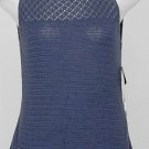 NWT RALPH LAUREN Siam Blue Crochet Shell Top L