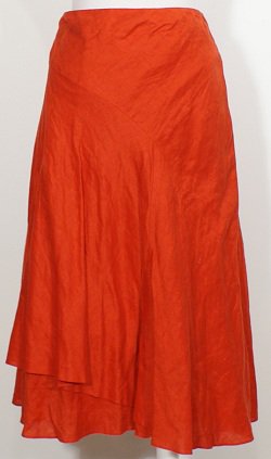 NWT RALPH LAUREN Red Linen Asymmetrical Flared Layered Skirt XL