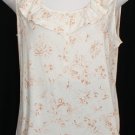 NWT RALPH LAUREN Pink Floral Ruffle Cotton Slvls Top 1X