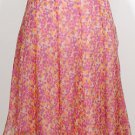 NWT RALPH LAUREN Pink Crinkle Silk Floral Skirt 10