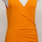 NWT RALPH LAUREN Orange Stretch Viscose Jersey Faux Wrap Top XL