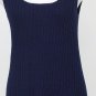NWT RALPH LAUREN Navy Blue Rib Long Shell Top L