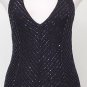 NWT RALPH LAUREN Navy Beaded Knit Halter Top L