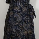 NWT RALPH LAUREN Indigo Silk Paisley Ruffle One Shoulder Dress 10