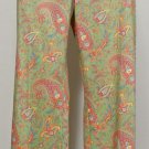 NWT RALPH LAUREN Green Paisley Stretch Cotton Sateen Ankle Pants 14